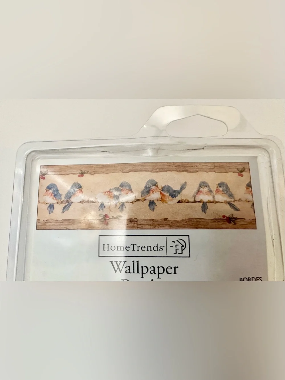 Vintage HomeTrends Blue and Beige Wallpaper Border with Bluebirds